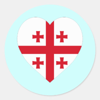 Georgia Flag Heart Classic Round Sticker