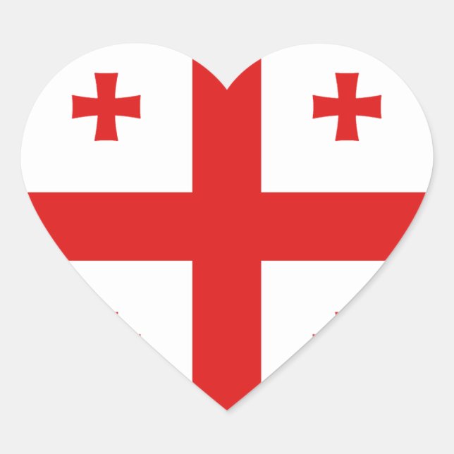 Georgia Flag Heart Sticker (Front)