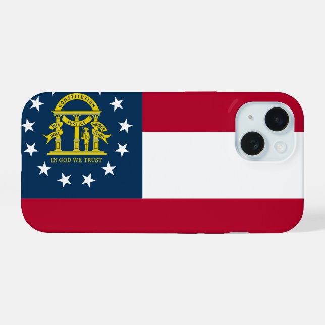 Georgia flag iPhone 15 case (Back Horizontal)