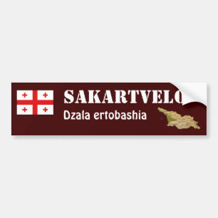 Georgia Flag + Map Bumper Sticker