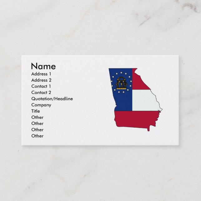 Georgia Flag Map Business Card (Front)