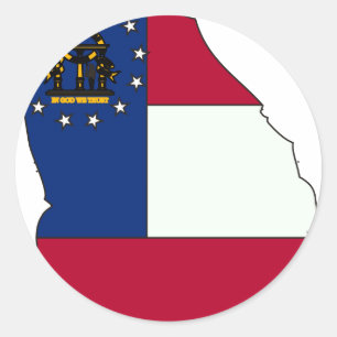 Georgia Flag Map Classic Round Sticker