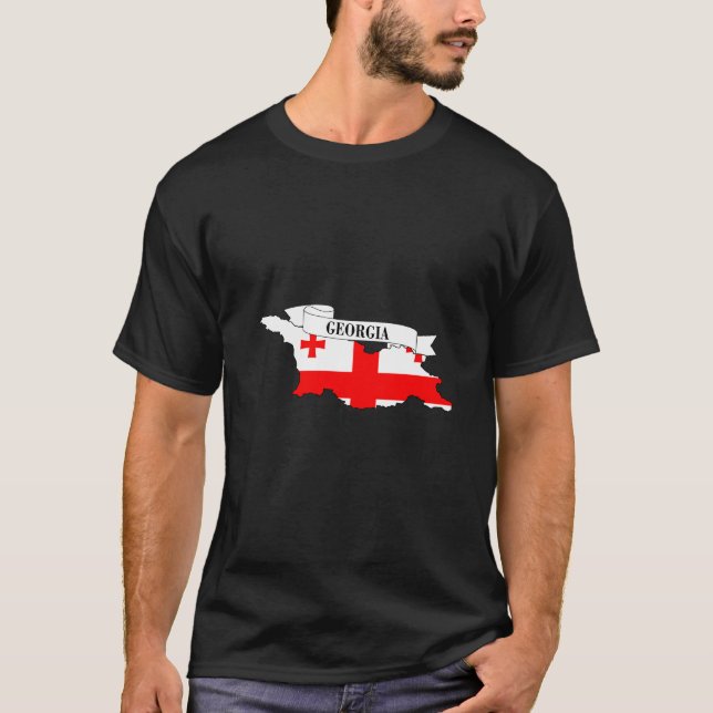 Georgia flag map T-Shirt (Front)
