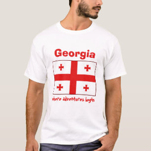Georgia Flag + Map + Text T-Shirt
