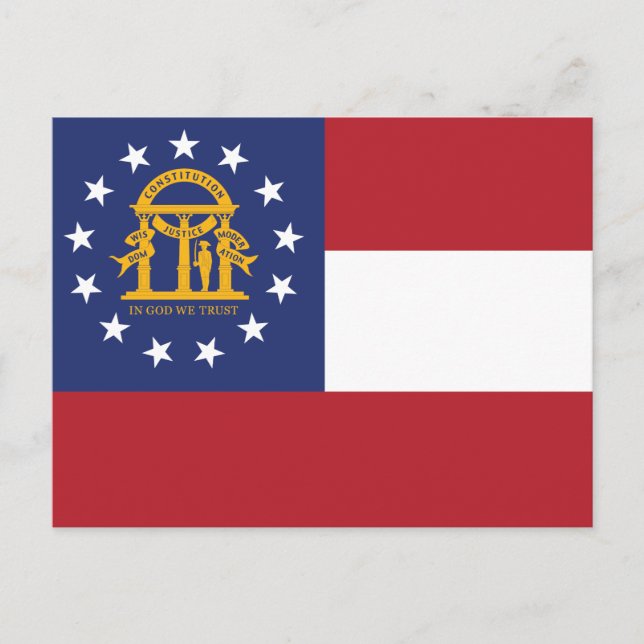 Georgia Flag Peach State Coat of Arms Postcard (Front)