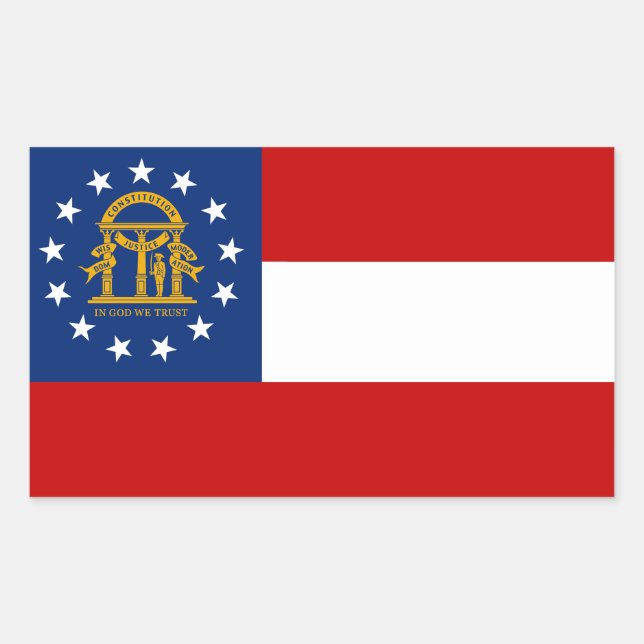 Georgia Flag Rectangular Sticker (Front)