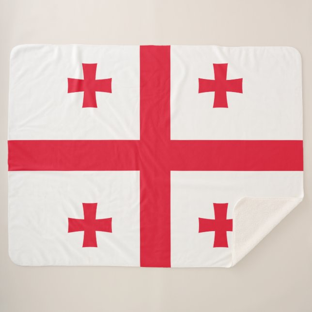 Georgia Flag Sherpa Blanket (Front (Horizontal))