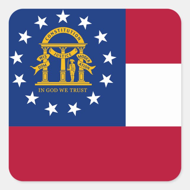 Georgia Flag Square Sticker (Front)