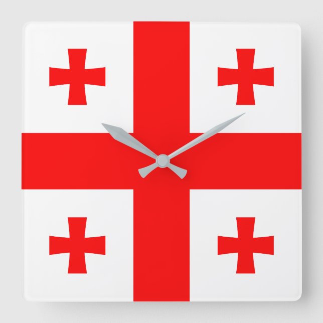 Georgia Flag Square Wall Clock (Front)