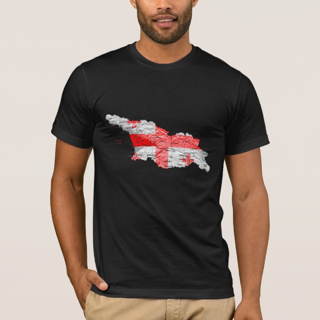 Georgia Flagcolor Map T-Shirt (Front)