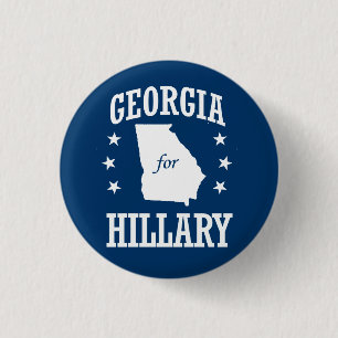 GEORGIA FOR HILLARY 3 CM ROUND BADGE