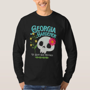 Georgia Ga State Rebellious Gardener Cute Skull Fl T-Shirt