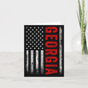 Georgia Ga Vintage Athletic Sports Design Red Text Card