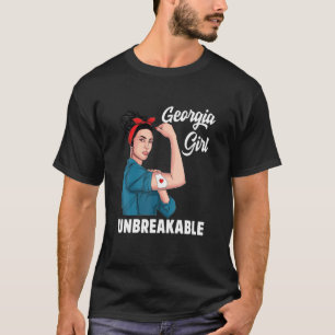 Georgia Girl Unbreakable State Map Flag Souvenir W T-Shirt