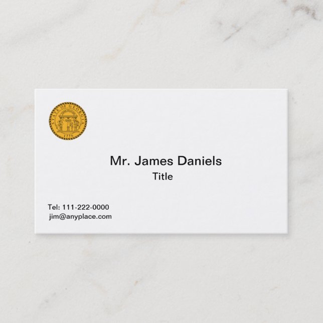 Georgia Great Seal Business Card Template (Front)