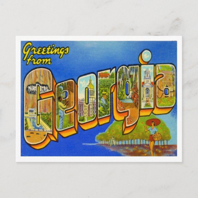 Georgia Greetings From US States Postcard (Front)