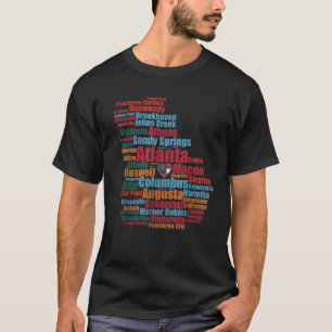 Georgia Heart Flag Creative Retro Atlanta Love Sum T-Shirt
