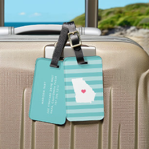 Georgia Heart   Home State Luggage Tag