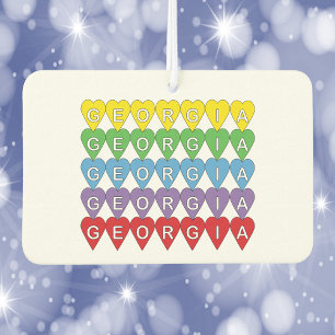 Georgia Hearts Rainbow Car Air Freshener