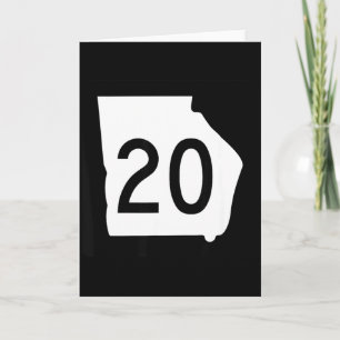 Georgia Highway 20 Sign Ga-20 State Hwy  Card