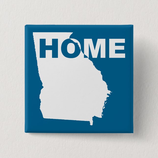 Georgia Home Away From State Button Badge Pin (Front)