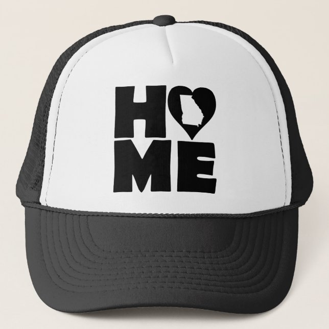 Georgia Home Heart State Ball Cap Trucker Hat (Front)