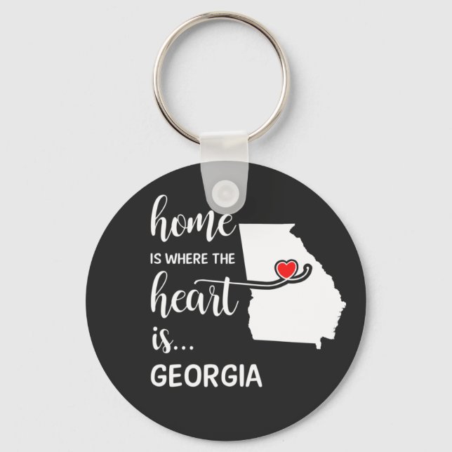 Georgia home is where the heart is key ring (Front)