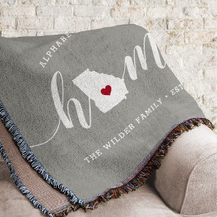 Georgia Home State Personalised Throw Blanket