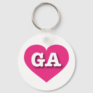 Georgia Hot Pink Heart - Big Love Key Ring