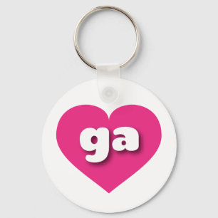 Georgia hot pink heart - I love ga Key Ring