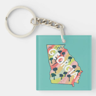 Georgia Illustrated Map Key Ring
