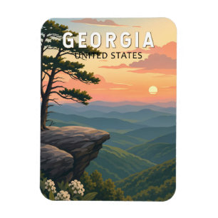 Georgia Illustration Travel Art Vintage Magnet