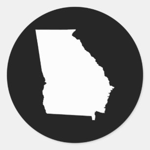Georgia in White and Black Classic Round Sticker