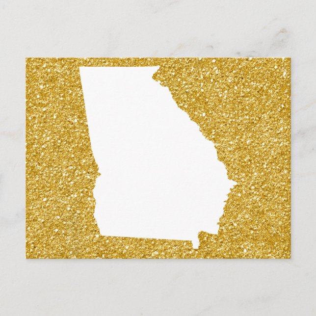 Georgia in White and Gold Glitter Postcard (Front)