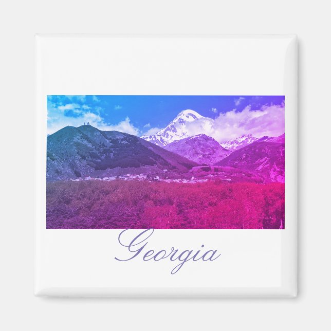 Georgia Kazbegi Architecture Nature Magnet (Front)