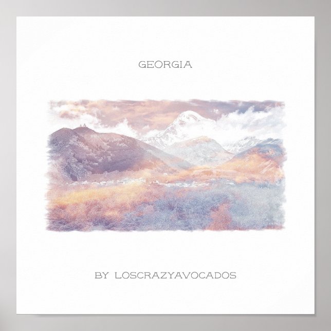 Georgia Kazbegi Architecture Nature Poster (Front)