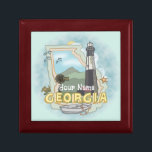 Georgia Lighthouse custom name Gift Box<br><div class="desc">Georgia Lighthouse custom name gift box by ArtMuvz Illustration. Matching watercolor lighthouse t shirt, apparel, nautical clothing, lighthouse collector apparel. Lighthouse gifts are a great way to show someone you care, especially if they love the ocean, the coast, or lighthouses themselves. Lighthouses are iconic symbols of hope, guidance, and safety,...</div>