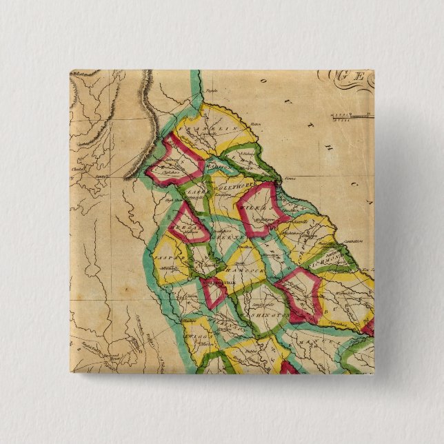 Georgia Map 15 Cm Square Badge (Front)