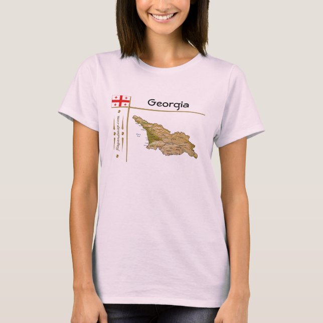Georgia Map + Flag + Title T-Shirt (Front)