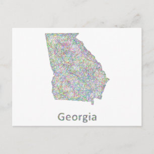 Georgia map postcard