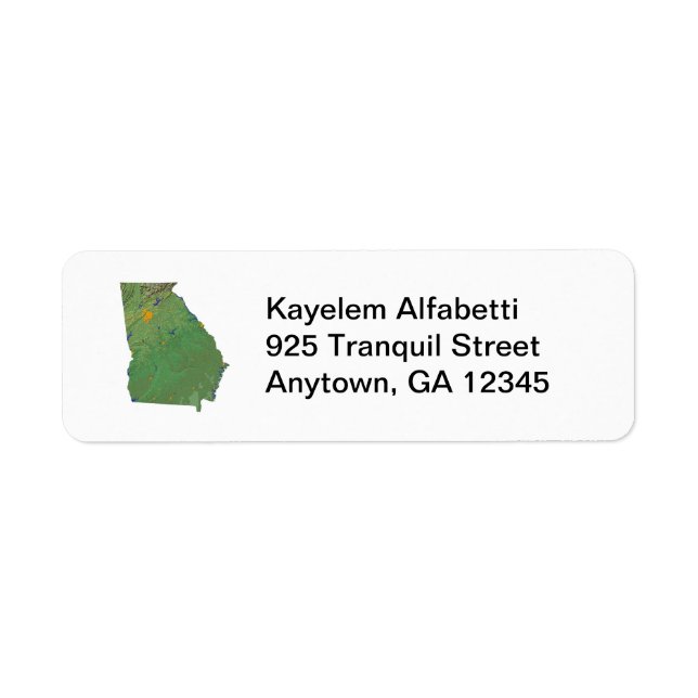 Georgia Map Return Address Label (Front)