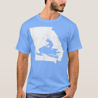 Georgia Map Snowmobile Riding Winter Sports Snowmo T-Shirt