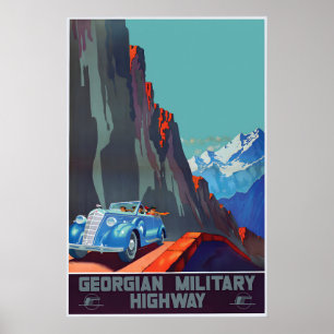 Georgia Military Highway Travel Poster Caucasus