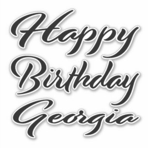Georgia Name Vorname black Sticker Geburtstag