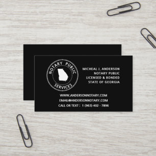 Georgia Notary Public Services Business Card