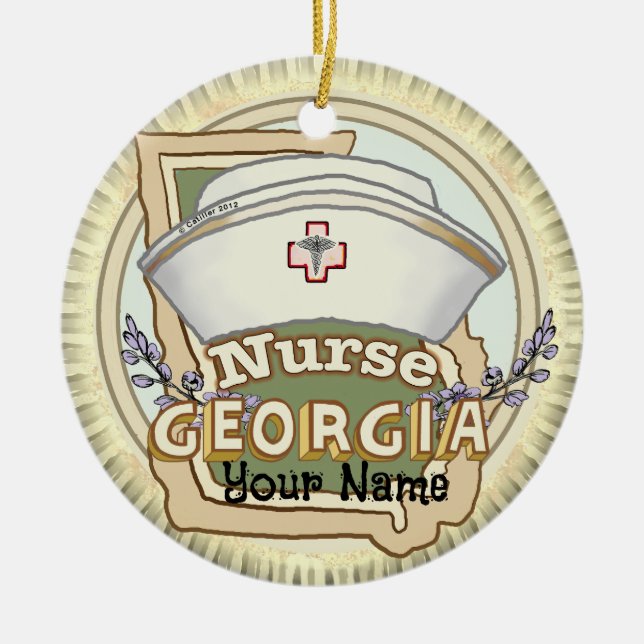 Georgia Nurse Ceramic Tree Decoration (Front)