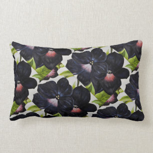 Georgia O'Keefe 1925 Black and Purple Petunias Lumbar Cushion