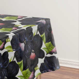 Georgia O'Keefe 1925 Black and Purple Petunias Tablecloth