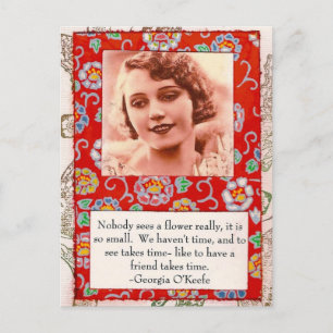 Georgia O'Keefe Friendship Quote Collage Postcard