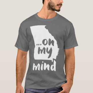 Georgia On My Mind State Outline  T-Shirt